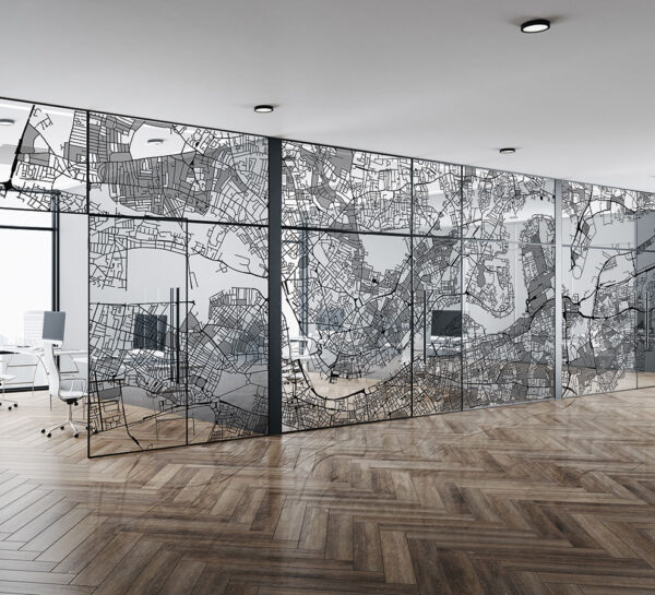 Concrete Map - Stenciled Window Film